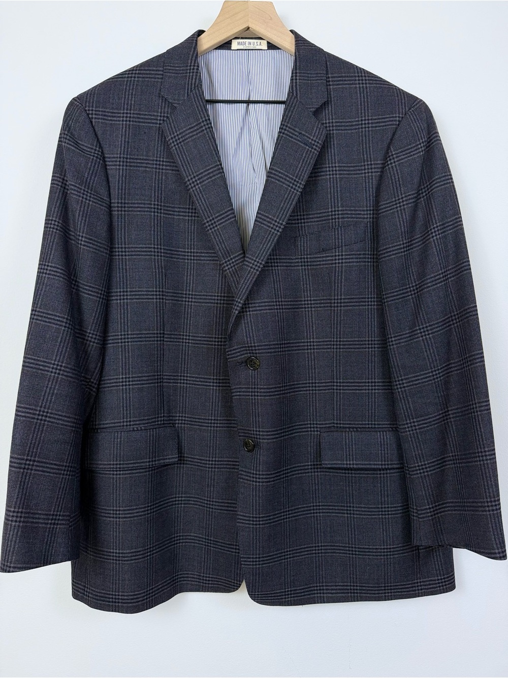 Todd Snyder Mayfair Fit Wool Gray Plaid Blazer Made in USA